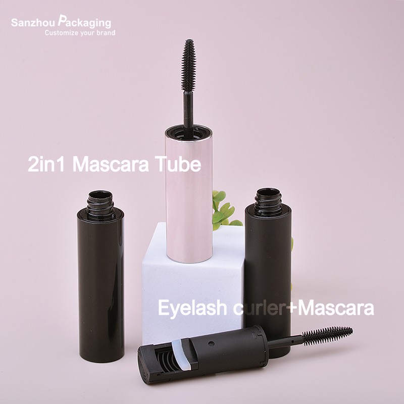 2IN1 Round Shape Big Bottle Big Mascara Eyelash curler+ Mascara Tube 8ml C280