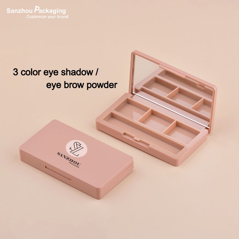 3grids Rectangle Shape Eye shadow Palette Eye brow powder Case With Window I301