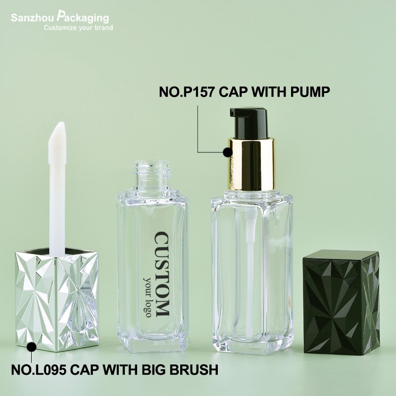 28ml Square Shape Foundation Bottle With Brush L095