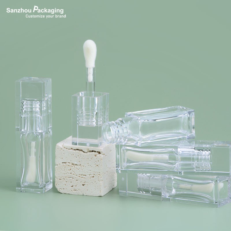 PETG Transparent Square Shape Lip Gloss Tube 7.5ml A603