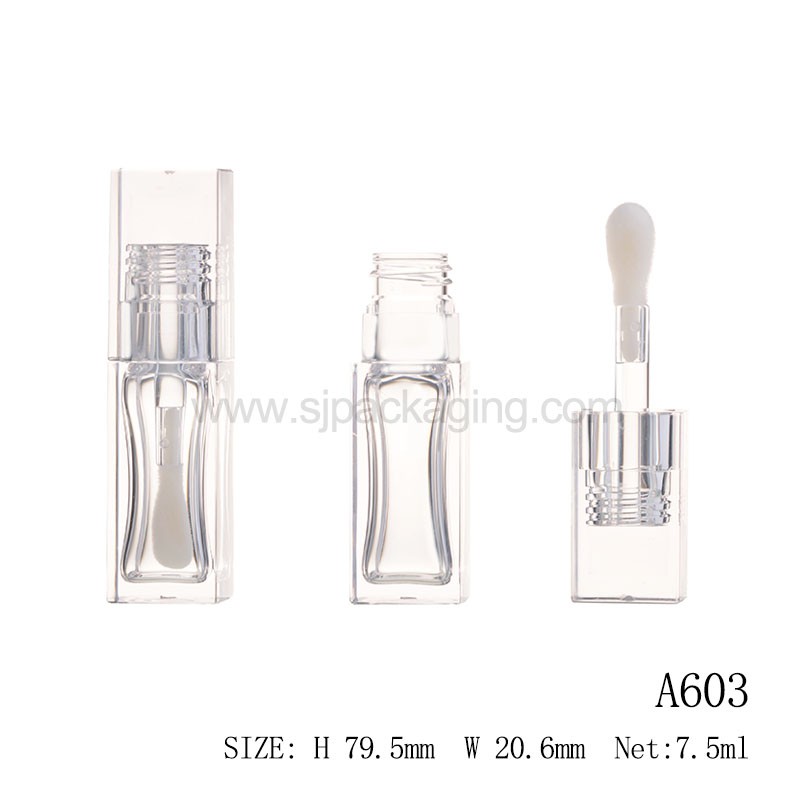 PETG Transparent Square Shape Lip Gloss Tube 7.5ml A603