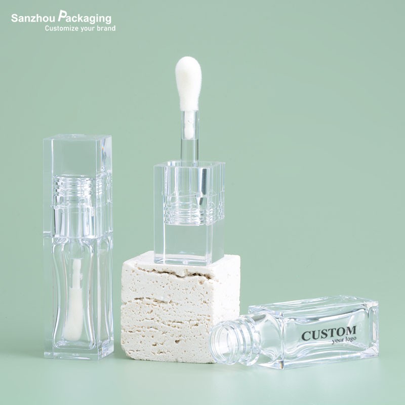 PETG Transparent Square Shape Lip Gloss Tube 7.5ml A603