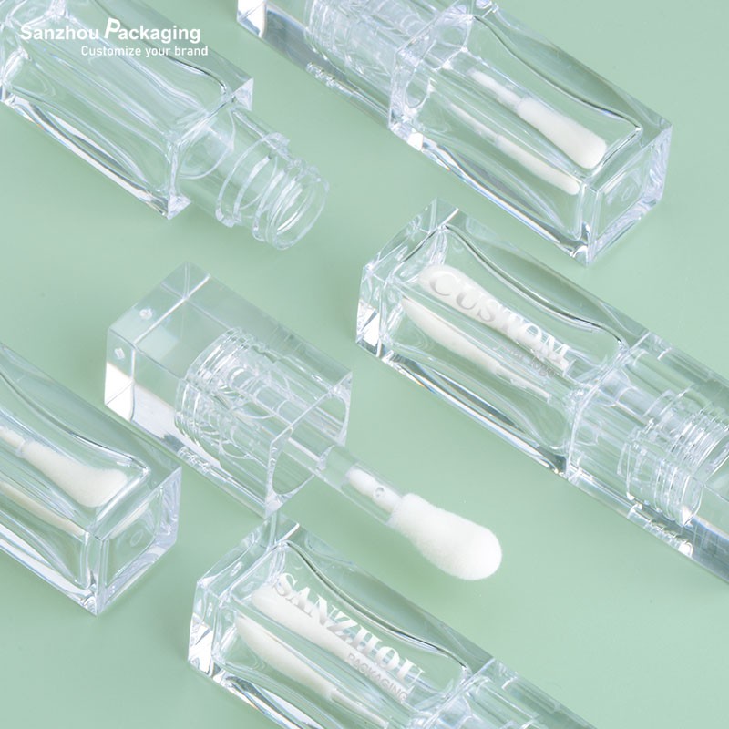 PETG Transparent Square Shape Lip Gloss Tube 7.5ml A603