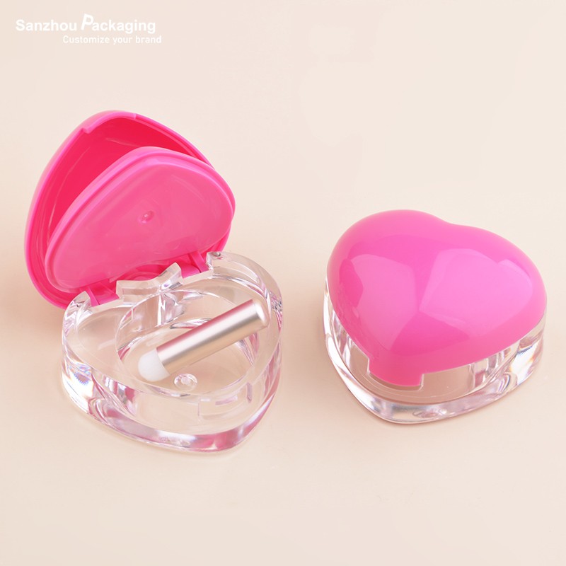 Heart Shape Lip gloss Lip Oil Lip Balm Lip Jar With Brush P194