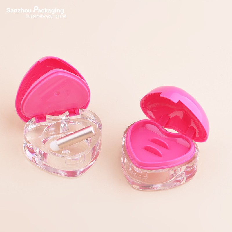 Heart Shape Lip gloss Lip Oil Lip Balm Lip Jar With Brush P194